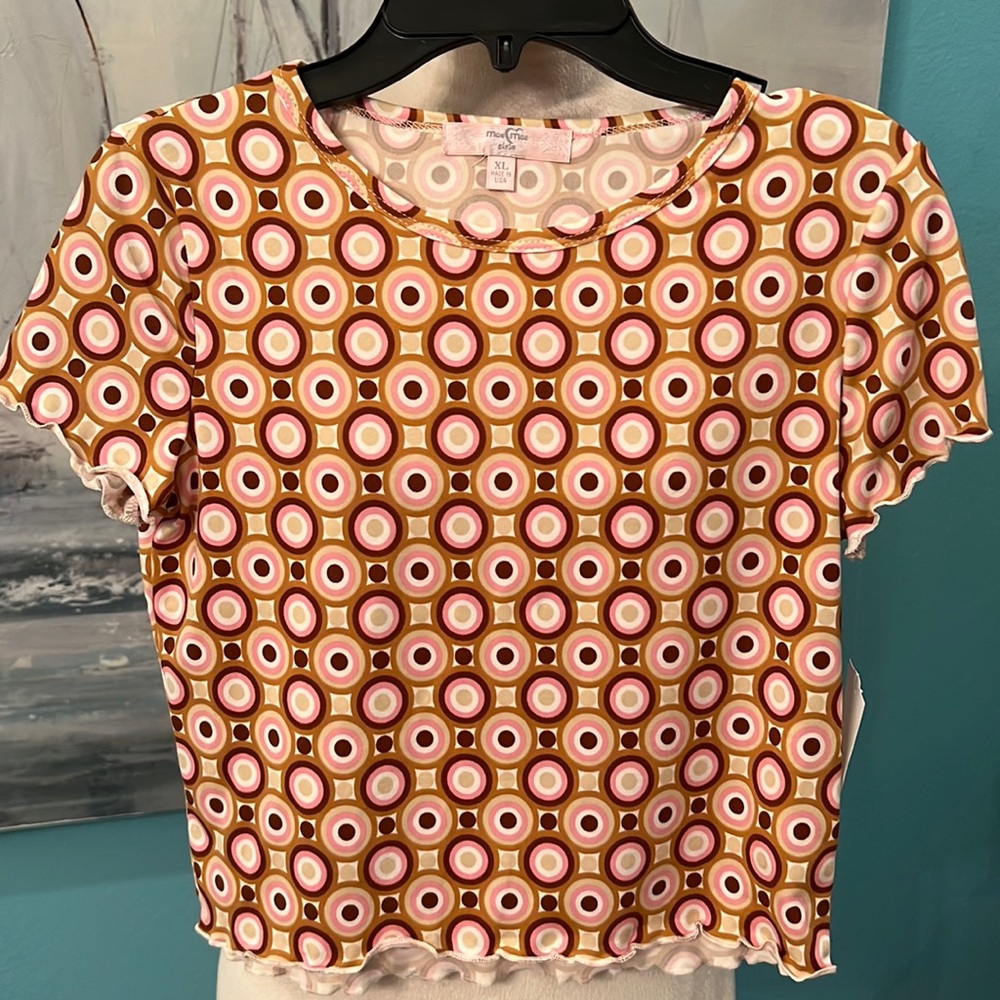NWT Girls Moa Moa Retro Cropped Top, XL